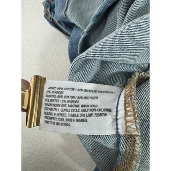 "WILD FABLE" Blue Jean Skort SZ 12 Pleated Side Zipper Preppy Grunge School Girl - Picture 7 of 8